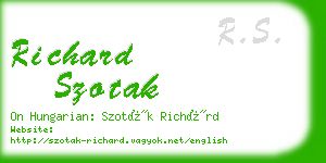 richard szotak business card